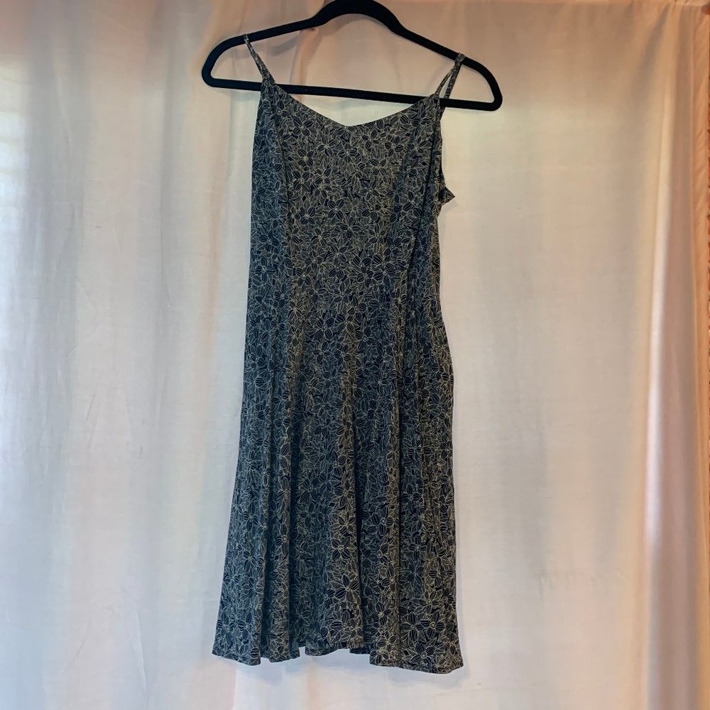 Navy Blue and White Floral Sundress